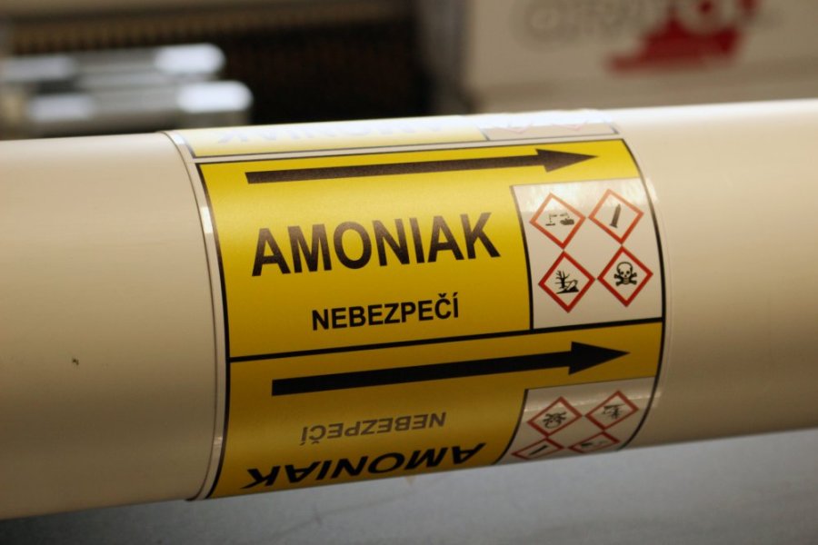 Páska na značení potrubí Signus M25 - AMONIAK
