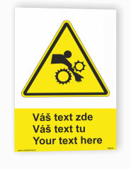 Table with your own text "Warning 18"