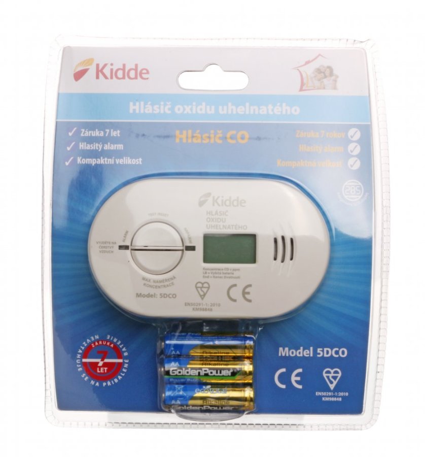 Hlásič a detektor oxidu uhoľnatého CO Kidde 5DCO