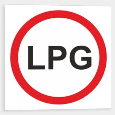 Sign prohibiting the entry of gas-powered vehicles - LPG