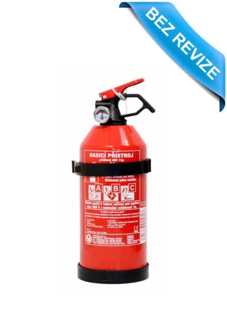 Hasicí přístroj práškový 1kg do auta s manometrem (8A, 34B, C)
