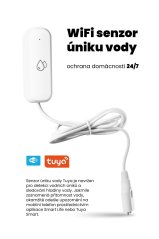 WiFi senzor úniku vody Tuya – detektor hladiny vody, alarm proti záplavám, dálkové ovládání přes aplikaci
