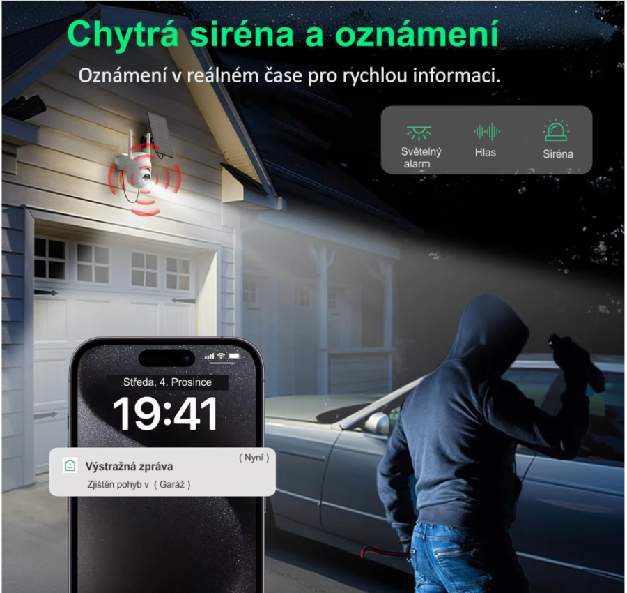 Bezpečnostná Wi-Fi kamera Signus AI 3MP so solárnym napájaním