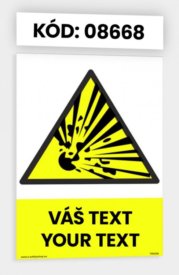 Výstražné tabulky s vlastním piktogramem i textem