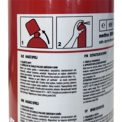 Hasiaci sprej s bezfluorovým hasiacim prostriedkom 500 ml