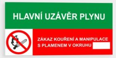 Hlavní uzávěr plynu Zákaz kouření a manipulace s plamenem v okruhu