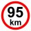 Speed limit - 95 km / h retroreflective