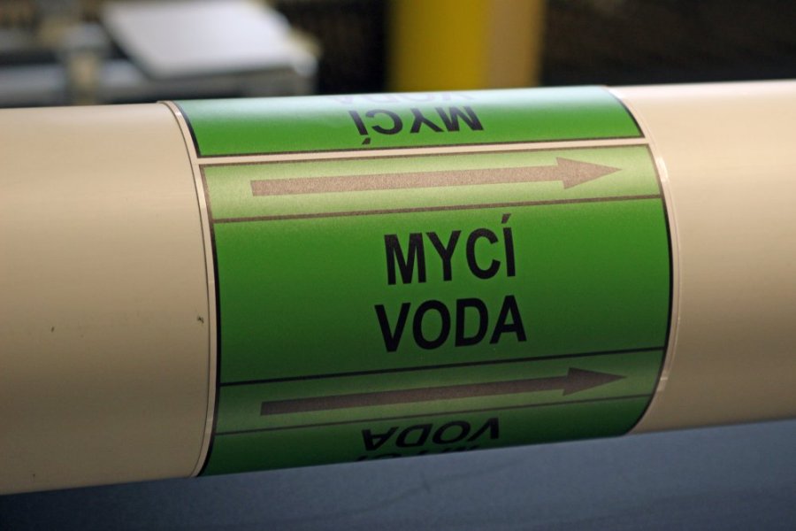 Páska na značení potrubí Signus M25 - MYCÍ VODA