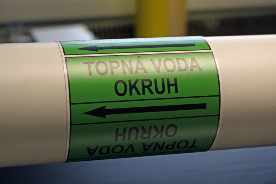 Páska na značení potrubí Signus M25 - TOPNÁ VODA OKRUH