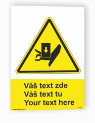 Tabuľka s Vaším vlastným textom  "Výstraha 19"