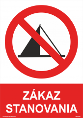 Bezpečnostná tabuľka - Zákaz stanovania