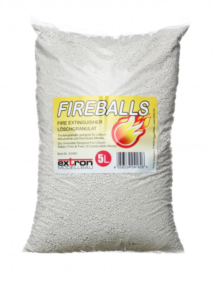 Protipožární hasicí granule pro lithiové baterie, Extron X3360 FIREBALLS, 5 litrů