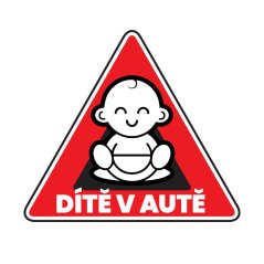 Dítě v autě, samolepka 10,5 cm