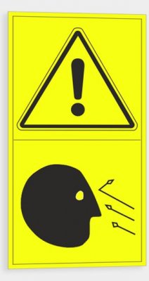 Warning - Risk of facial impact by flying object