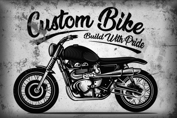 Plechová cedulka "Custom bike"