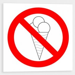 No entry with ice cream - symbol