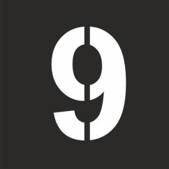 Šablona číslice "9" vodorovné značení Šablona číslice "9" vodorovné značení