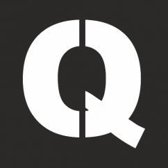 Letter "Q" horizontal signage template