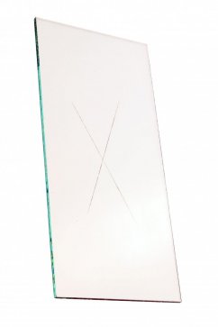 Spare glass for fire box V, 2mm + cross, 58 x 120 mm