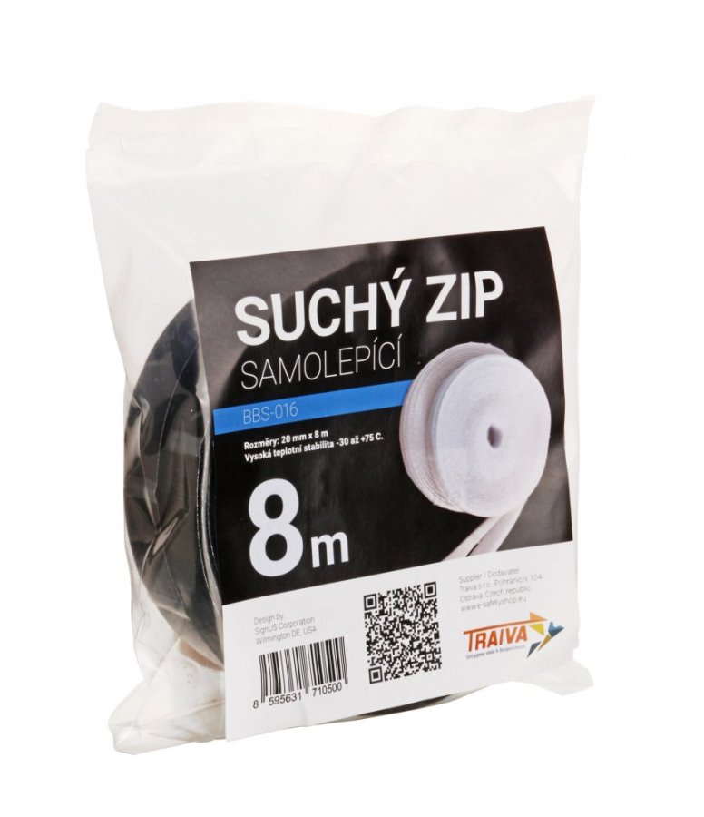 Suchý zips samolepiaci 8 m x 20 mm BBS-016