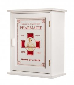 PHARMACIE wooden wall-mounted medicine cabinet