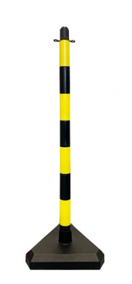 Ohraničovací mobilní sloupek YB90 - žlutočerný, 90 cm