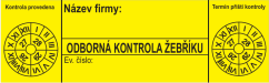Kontrola rebríka – štítok s uvedením dátumu