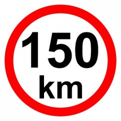 Speed limit - 150 km / h retroreflective