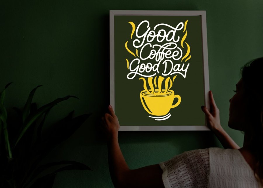 Svítící obraz - Retro Good Coffee
