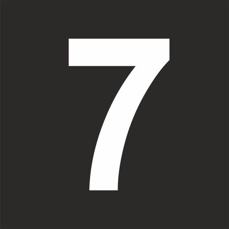 Šablona číslice "7" vodorovné značení