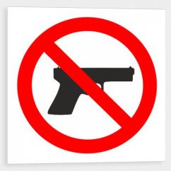 No entry with gun - symbol