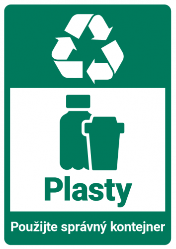 Cedulka s Vaším vlastným textom "PLAST - recyklace"