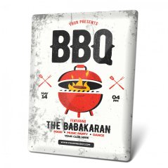Plechová ceduľka "BBQ Party Flyer"