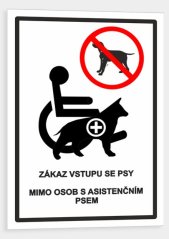 Zákaz vstupu se psy mimo osob s asistenčním psem