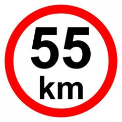 Speed limit - 55 km / h retroreflective