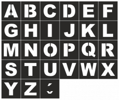 Sada - šablóny písmen "A-Z" vodorovné značenie