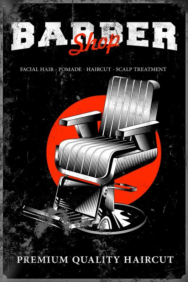 Plechová cedulka "Barber"