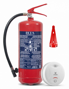 Set for building approval C2 - Fire extinguisher + detector (HP powder 6kg)