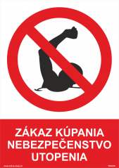 Bezpečnostné tabuľky - Zákaz kúpania nebezpečenstvo utopenia