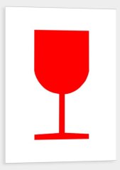 Marking of packaging. Fragile - Red pictogram
