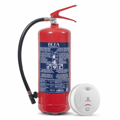 Set for building approval C2 - Fire extinguisher + detector (HP powder 6kg)