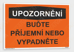 Vtipná tabulka - upozornění