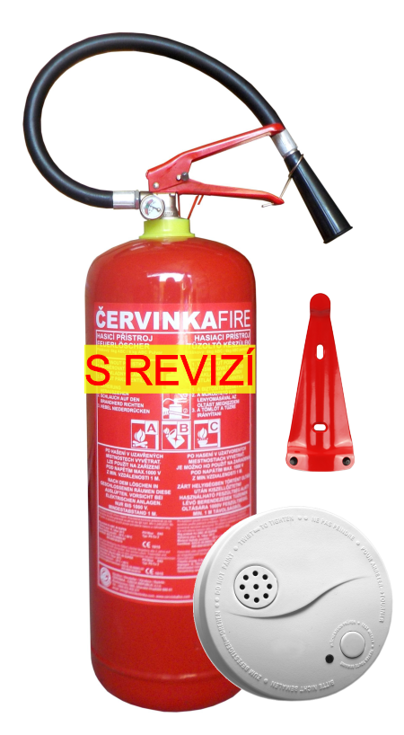 Set ke kolaudaci staveb A1 - Hasicí přístroj + detektor (HP práškový 6kg)