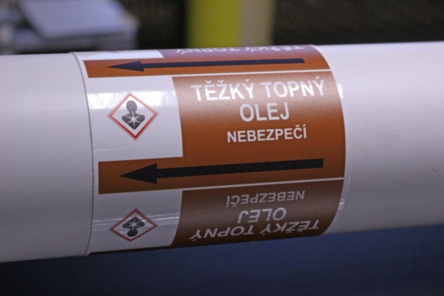 Páska na značení potrubí Signus M25 - TĚŽKÝ TOPNÝ OLEJ