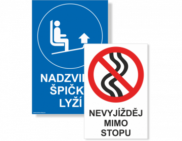 Mandatory action signs for winter resort