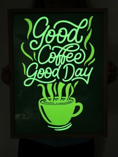Picture glowing in the dark- Retro Good Coffee