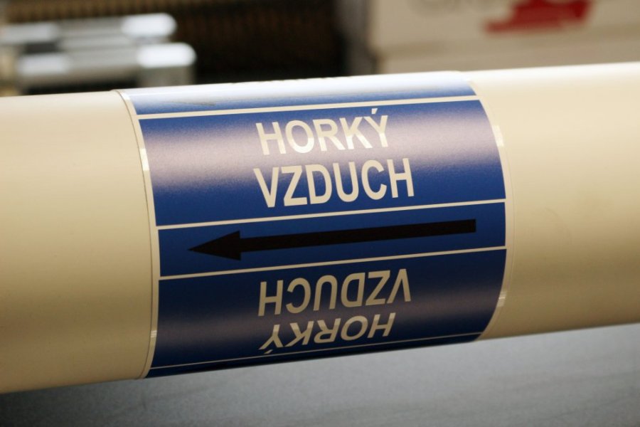 Páska na značení potrubí Signus M25 - HORKÝ VZDUCH