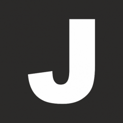 Letter "J" horizontal signage template