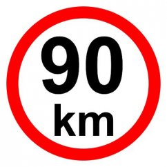 Speed limit - 90 km / h retroreflective