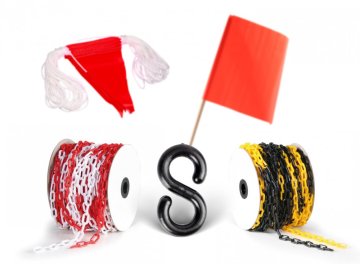 Plastic chains and flags